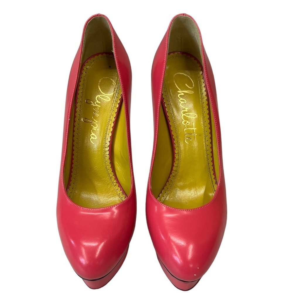 Charlotte Olympia Dolly Barbie Pink Leather Platform Stiletto Pumps Size 38.5 - Picture 2 of 11